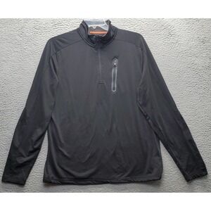 Hawke & Co Pro Series Active Shirt Men L Black Moisture Wick Anti Static 1/4 Zip